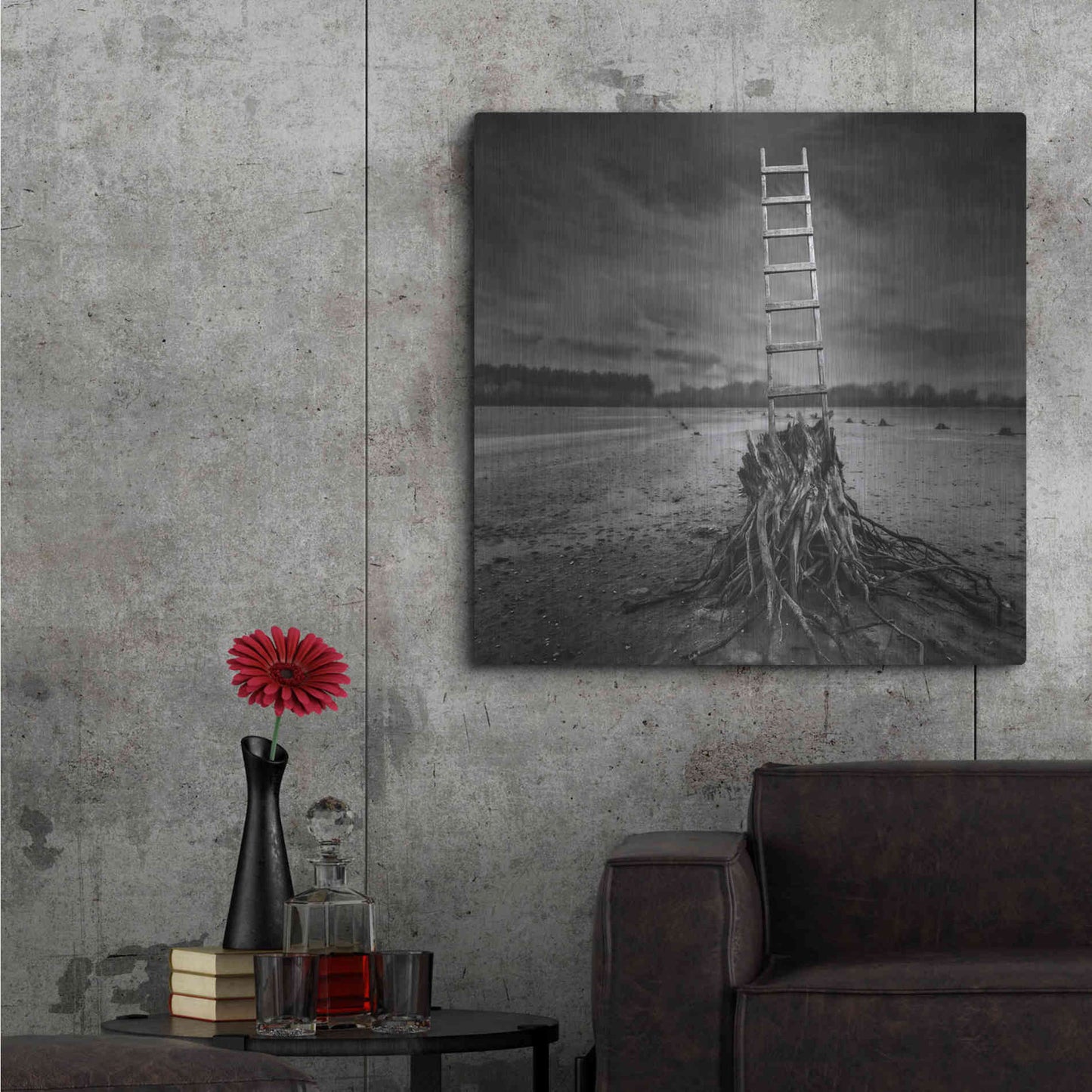 Luxe Metal Art 'Drabinka' by Dariusz Klimczak, Metal Wall Art,36x36