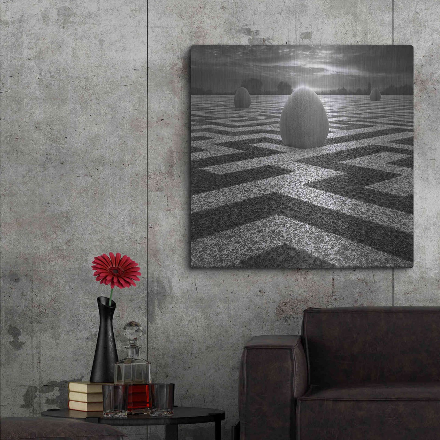 Luxe Metal Art 'Ptasi Labirynt' by Dariusz Klimczak, Metal Wall Art,36x36