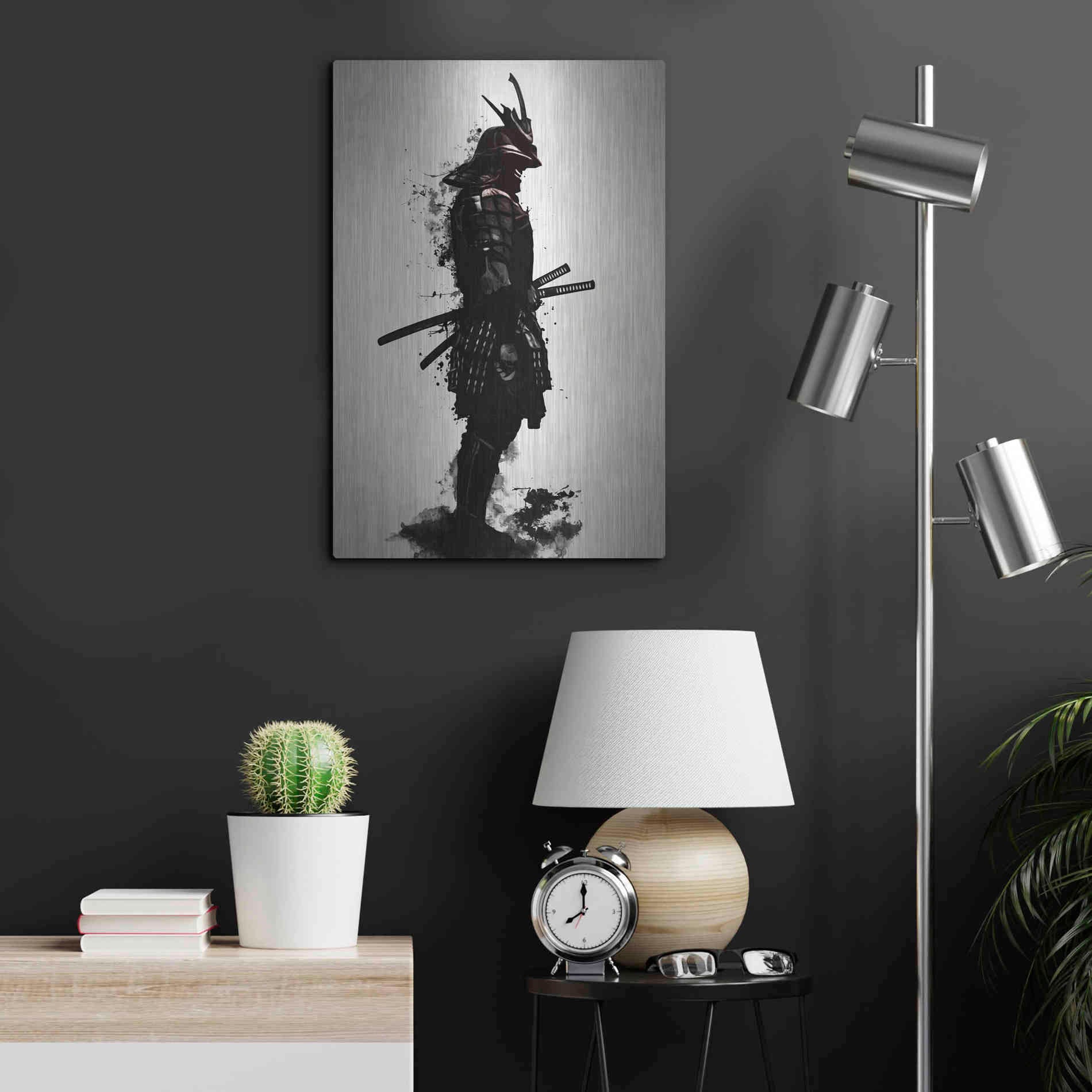 Luxe Metal Art 'Armored Samurai' by Nicklas Gustafsson, Metal Wall Art,16x24