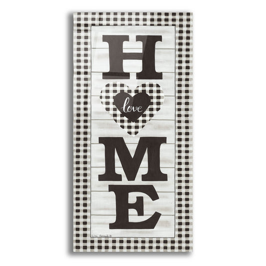 Epic Art 'Black & White Plaid Home' by Lisa Kennedy, Acrylic Glass Wall Art