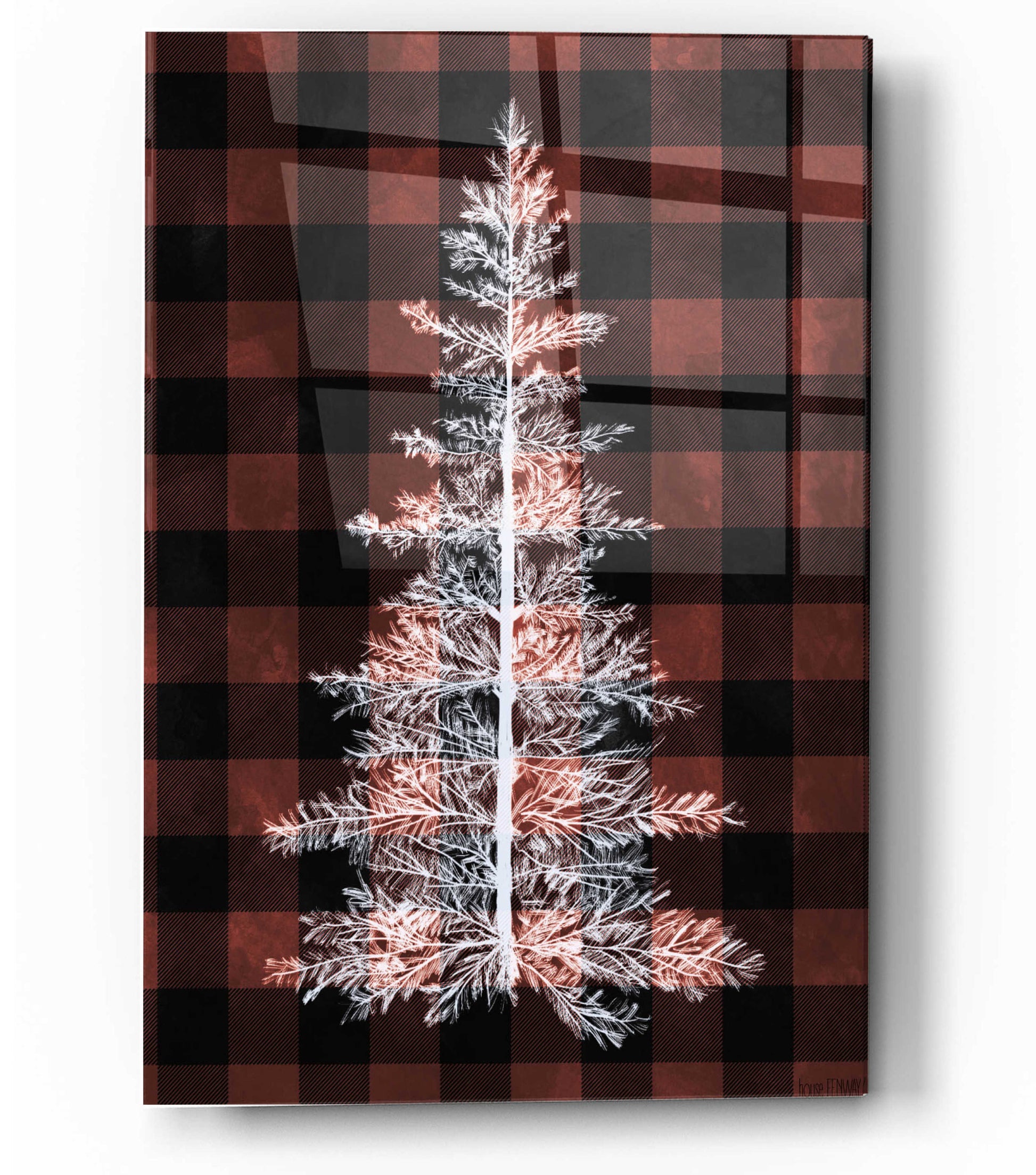 Epic Art 'Buffalo Pine Red' by House Fenway, Acrylic Glass Wall Art