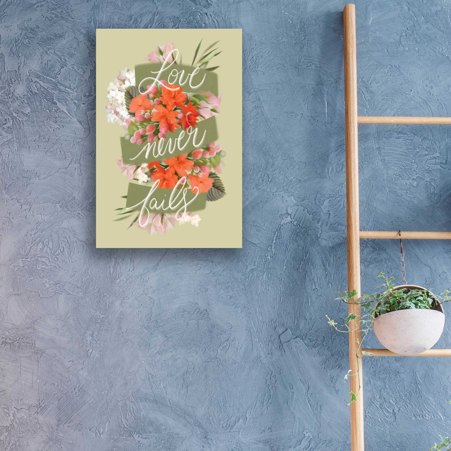 Epic Art 'Love Never Fails' by House Fenway, Acrylic Glass Wall Art,16x24