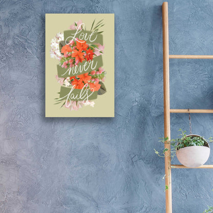 Epic Art 'Love Never Fails' by House Fenway, Acrylic Glass Wall Art,16x24