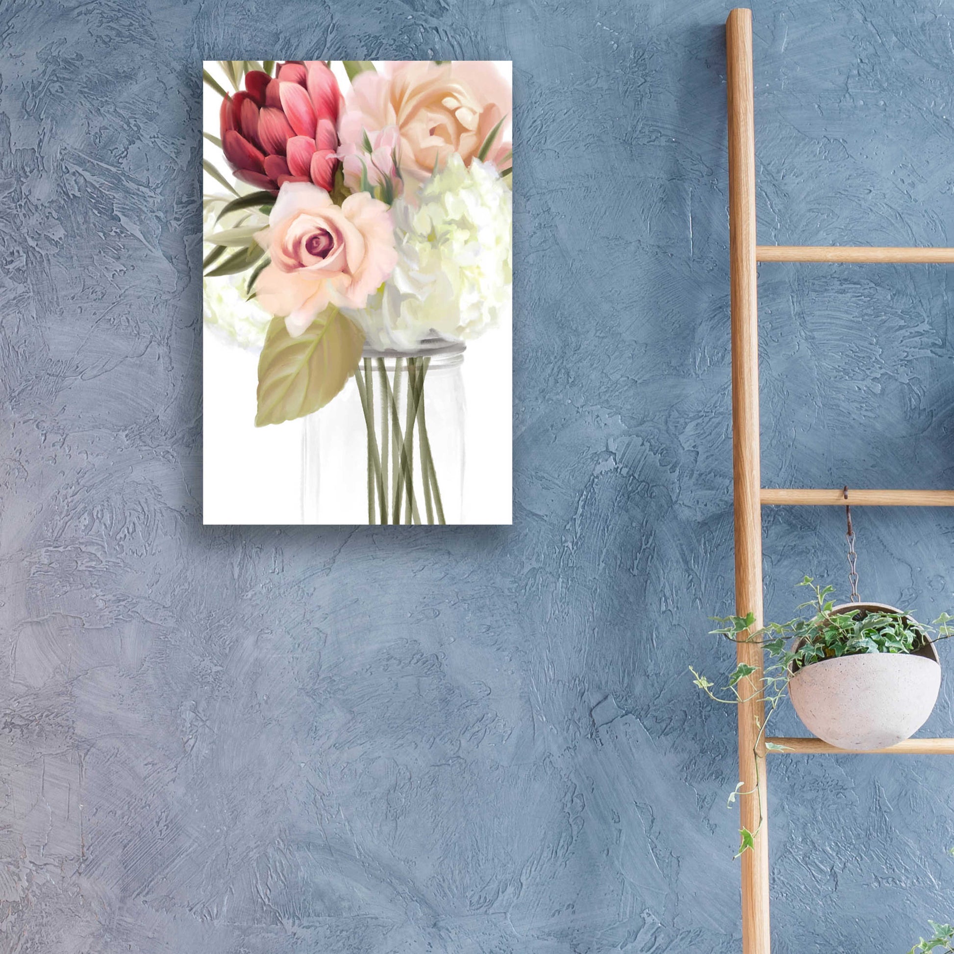 Epic Art 'Spring Mason Jar' by House Fenway, Acrylic Glass Wall Art,16x24