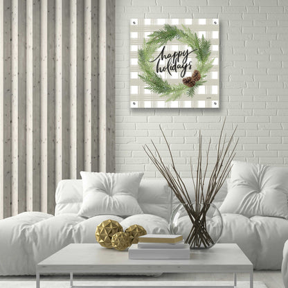 Epic Art 'Farmhouse Christmas Wreath' by House Fenway, Acrylic Glass Wall Art,24x24