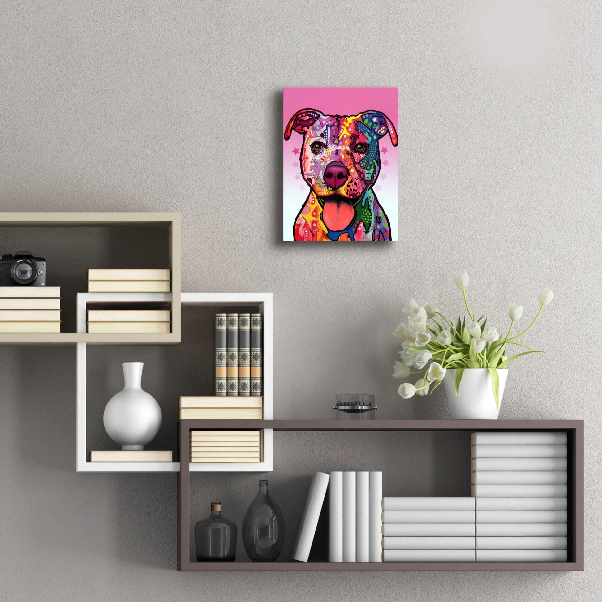 Epic Art 'Cherish The Pitbull' by Dean Russo, Acrylic Glass Wall Art,12x16