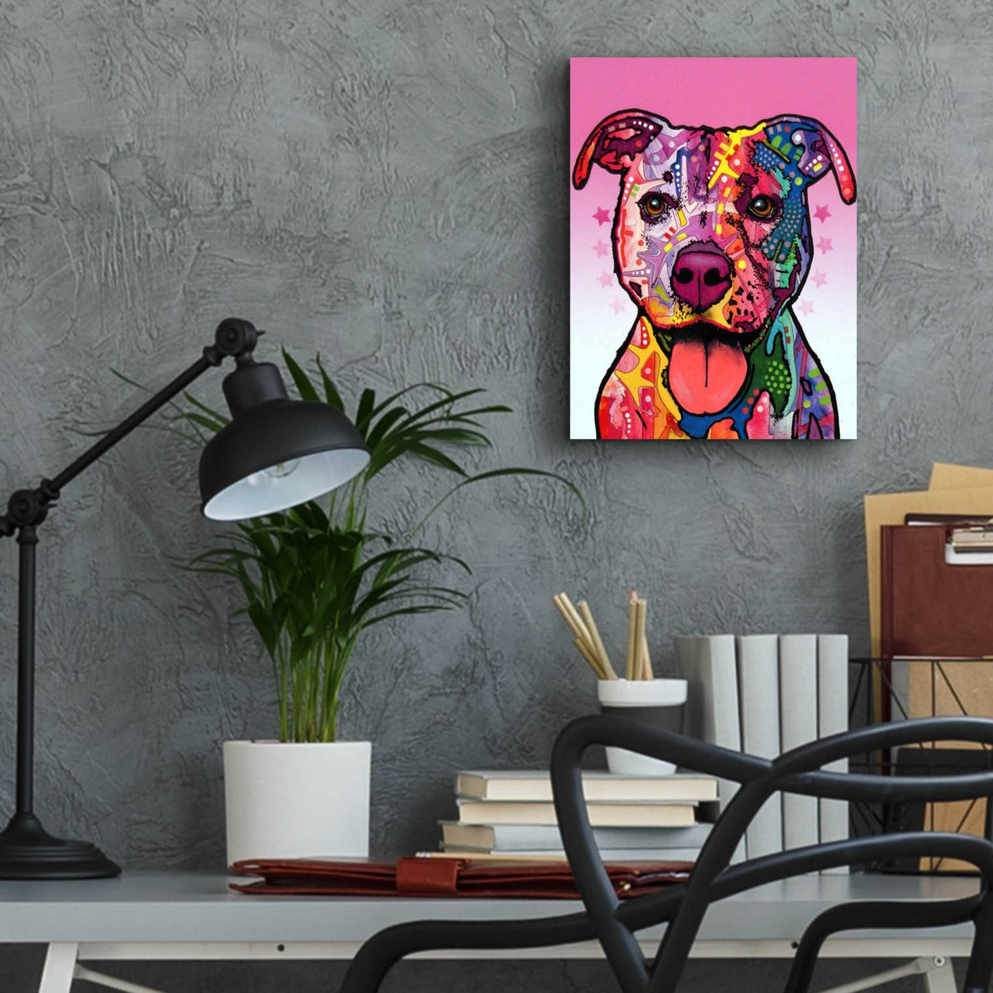 Epic Art 'Cherish The Pitbull' by Dean Russo, Acrylic Glass Wall Art,12x16