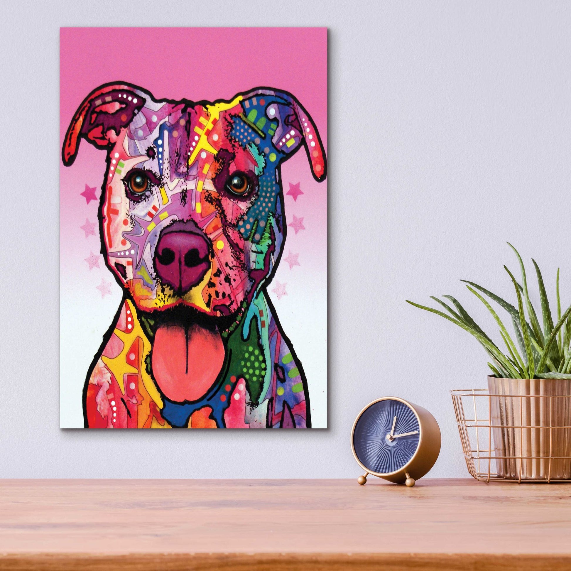 Epic Art 'Cherish The Pitbull' by Dean Russo, Acrylic Glass Wall Art,12x16