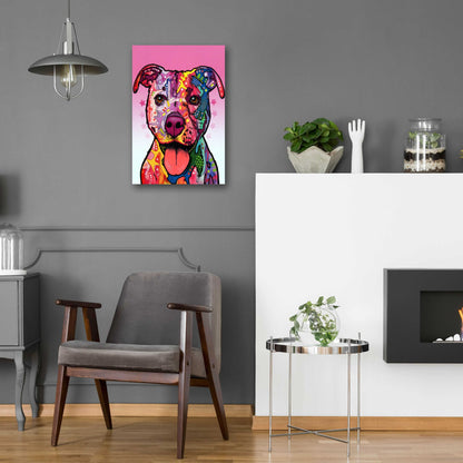 Epic Art 'Cherish The Pitbull' by Dean Russo, Acrylic Glass Wall Art,16x24