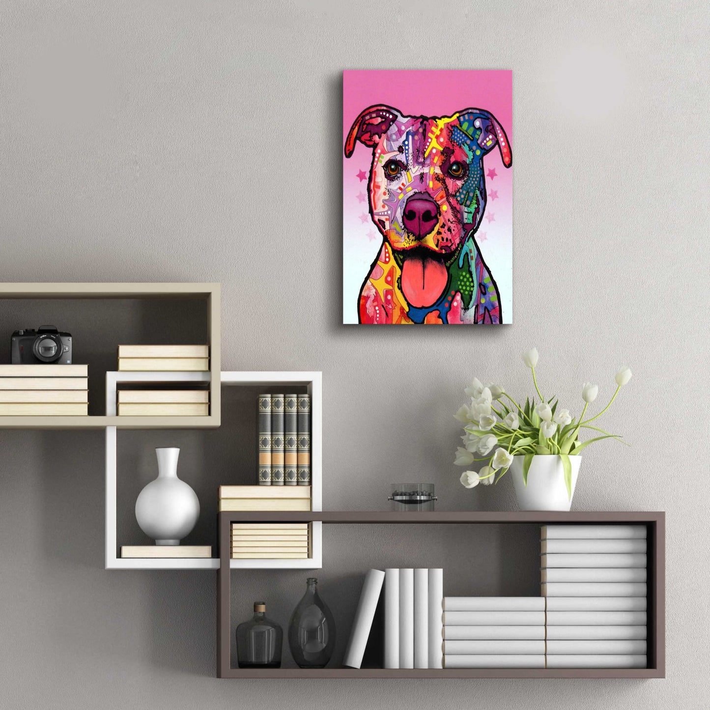 Epic Art 'Cherish The Pitbull' by Dean Russo, Acrylic Glass Wall Art,16x24