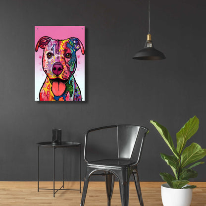 Epic Art 'Cherish The Pitbull' by Dean Russo, Acrylic Glass Wall Art,24x36