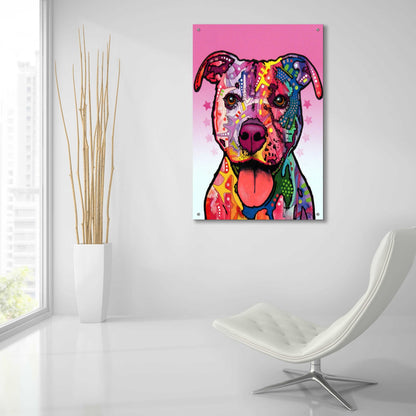 Epic Art 'Cherish The Pitbull' by Dean Russo, Acrylic Glass Wall Art,24x36