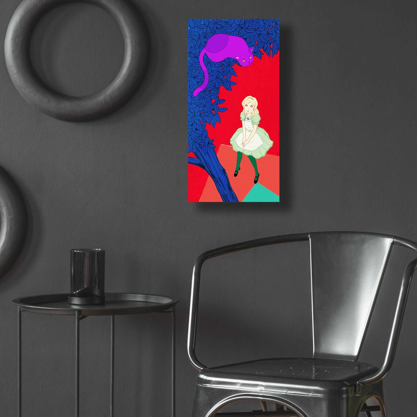 Epic Art 'Alice and Cheshire Cat' by Sai Tamiya, Acrylic Glass Wall Art,12x24