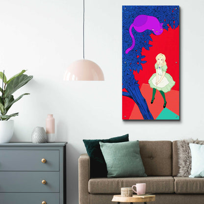 Epic Art 'Alice and Cheshire Cat' by Sai Tamiya, Acrylic Glass Wall Art,24x48