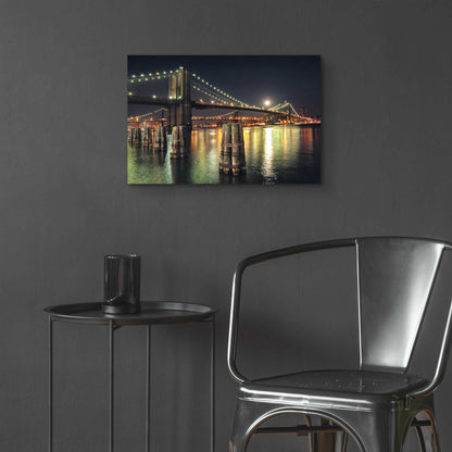 Epic Art 'Moon Over Brooklyn' by Natalie Mikaels, Acrylic Glass Wall Art,24x16