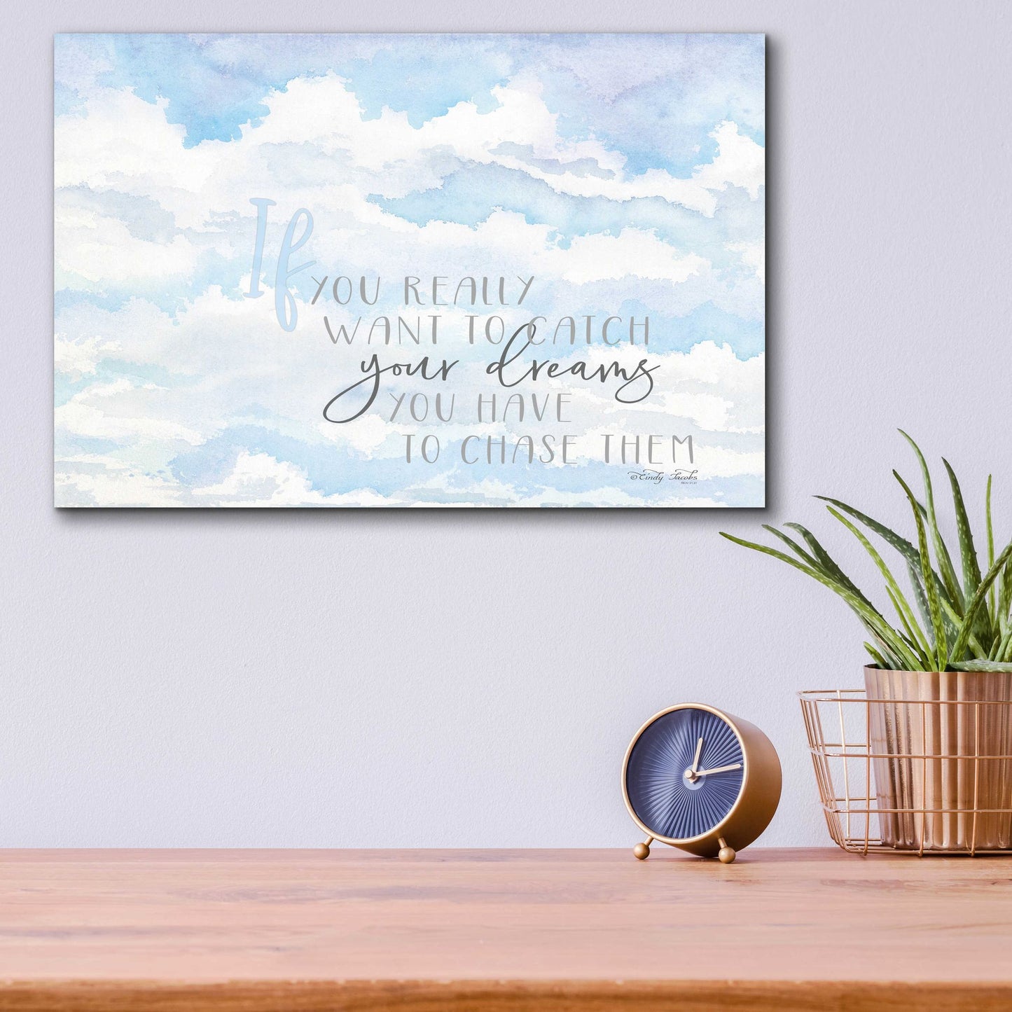 Epic Art 'Chase Your Dreams' by Cindy Jacobs, Acrylic Glass Wall Art,16x12