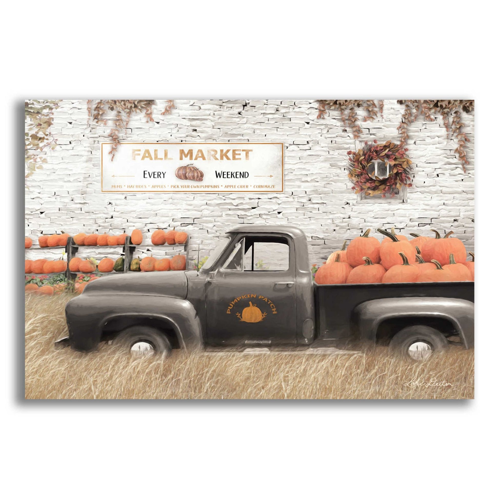 Epic Art 'Fall Pumpkin Market' by Lori Deiter Acrylic Glass Wall Art,24x16