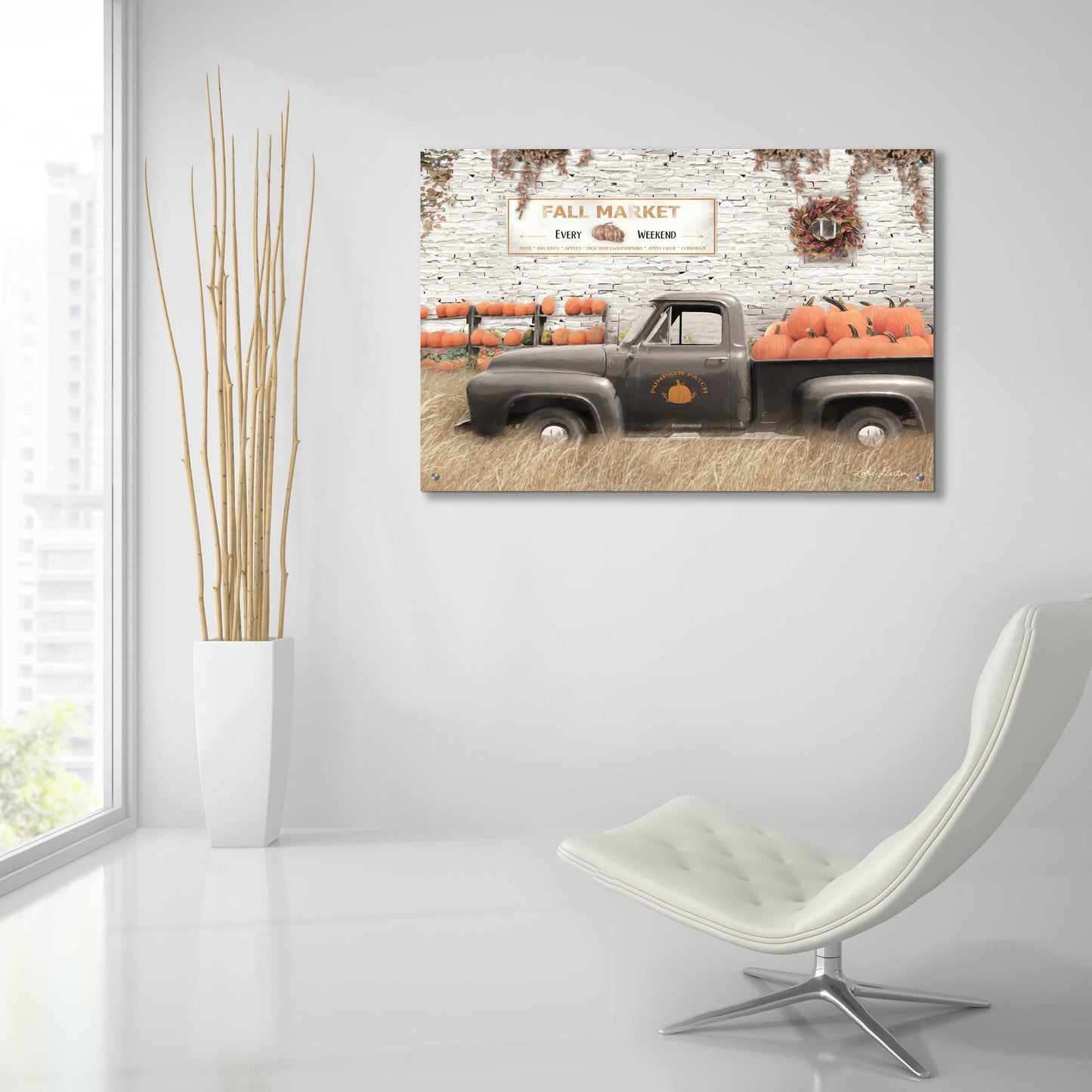 Epic Art 'Fall Pumpkin Market' by Lori Deiter Acrylic Glass Wall Art,36x24