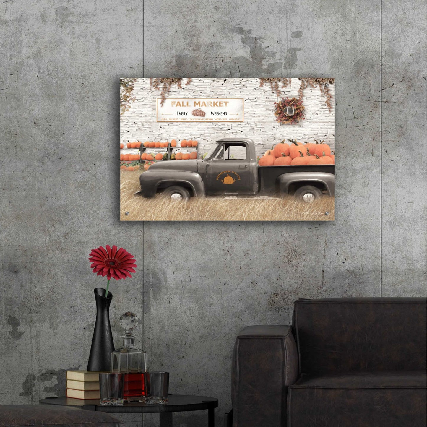 Epic Art 'Fall Pumpkin Market' by Lori Deiter Acrylic Glass Wall Art,36x24