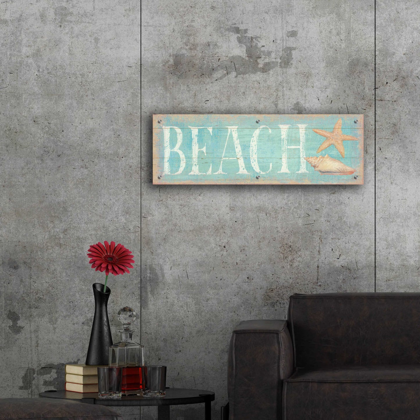 Epic Art 'Pastel Beach' by Daphne Brissonnet, Acrylic Glass Wall Art,36x12