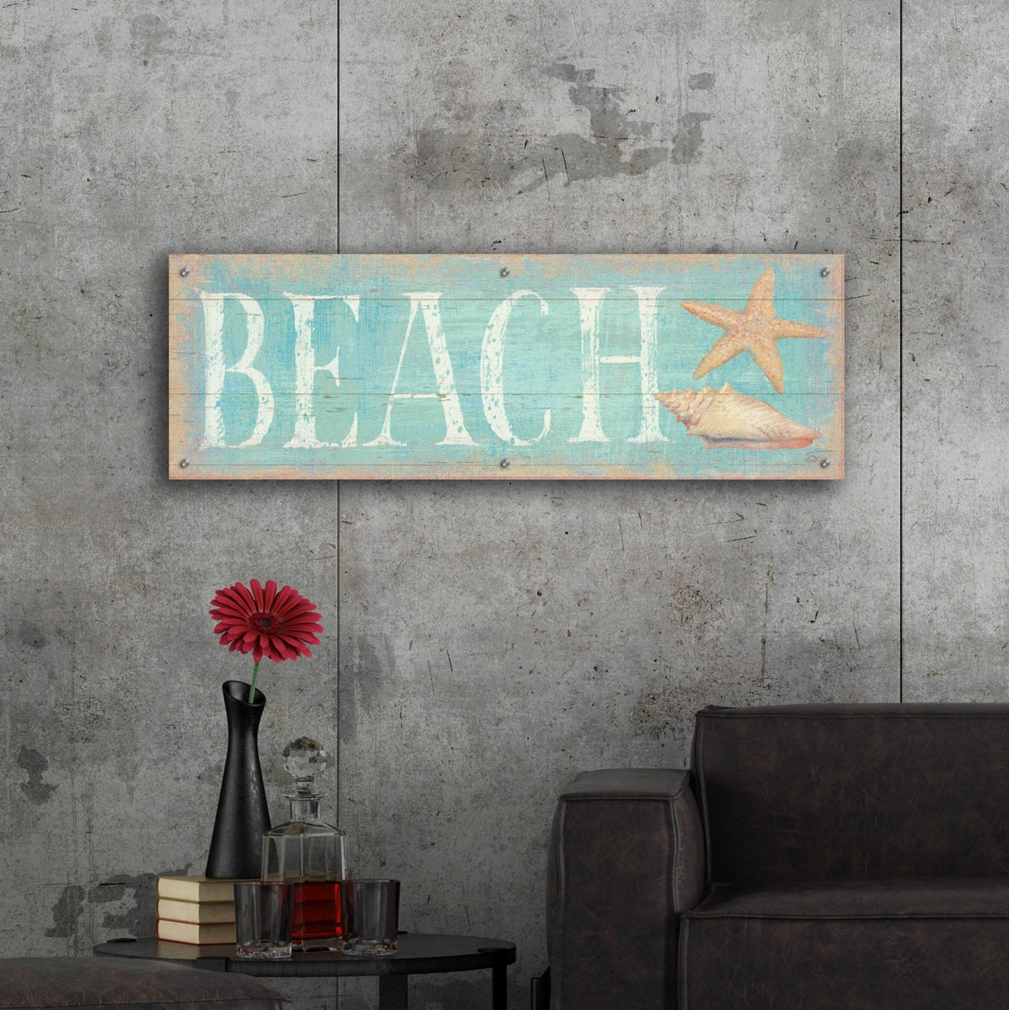 Epic Art 'Pastel Beach' by Daphne Brissonnet, Acrylic Glass Wall Art,48x16
