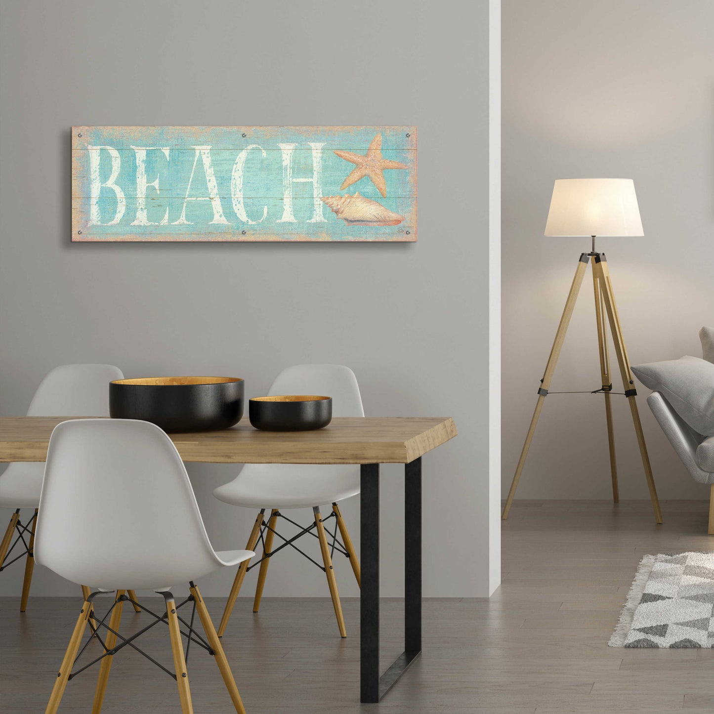 Epic Art 'Pastel Beach' by Daphne Brissonnet, Acrylic Glass Wall Art,48x16