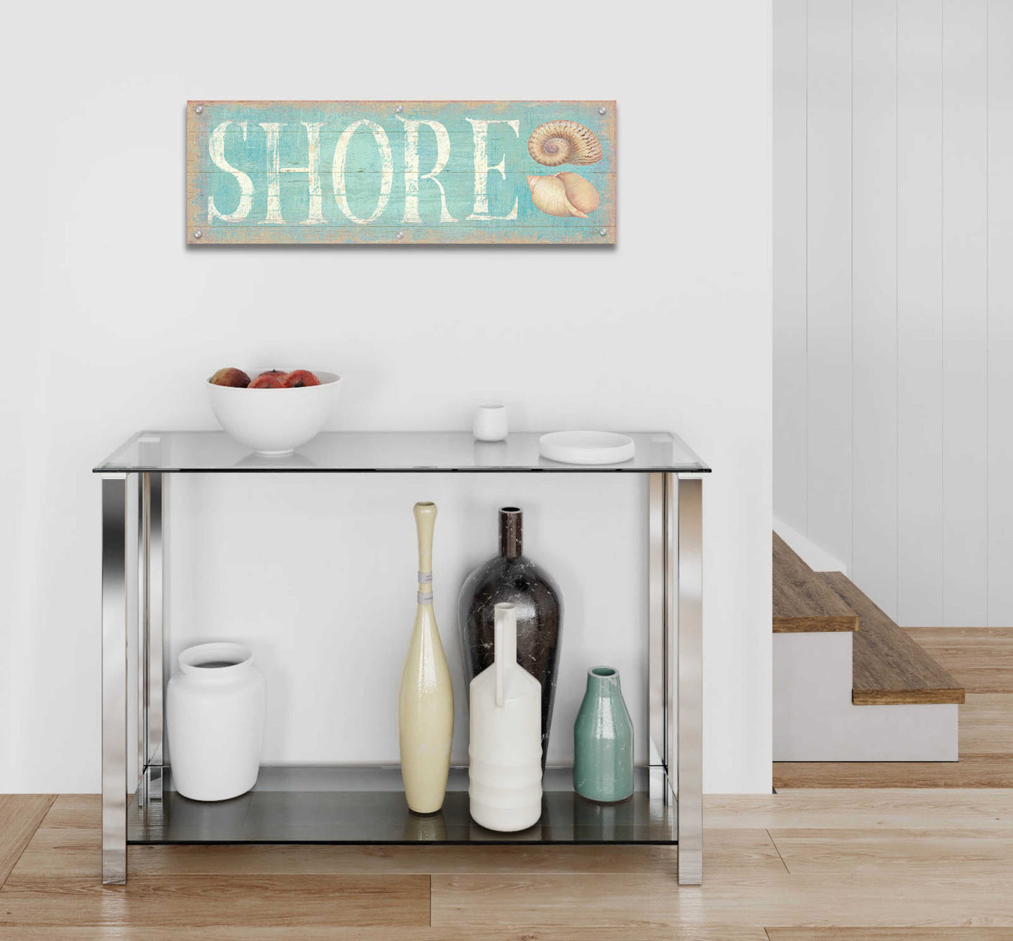 Epic Art 'Pastel Shore' by Daphne Brissonnet, Acrylic Glass Wall Art,36x12