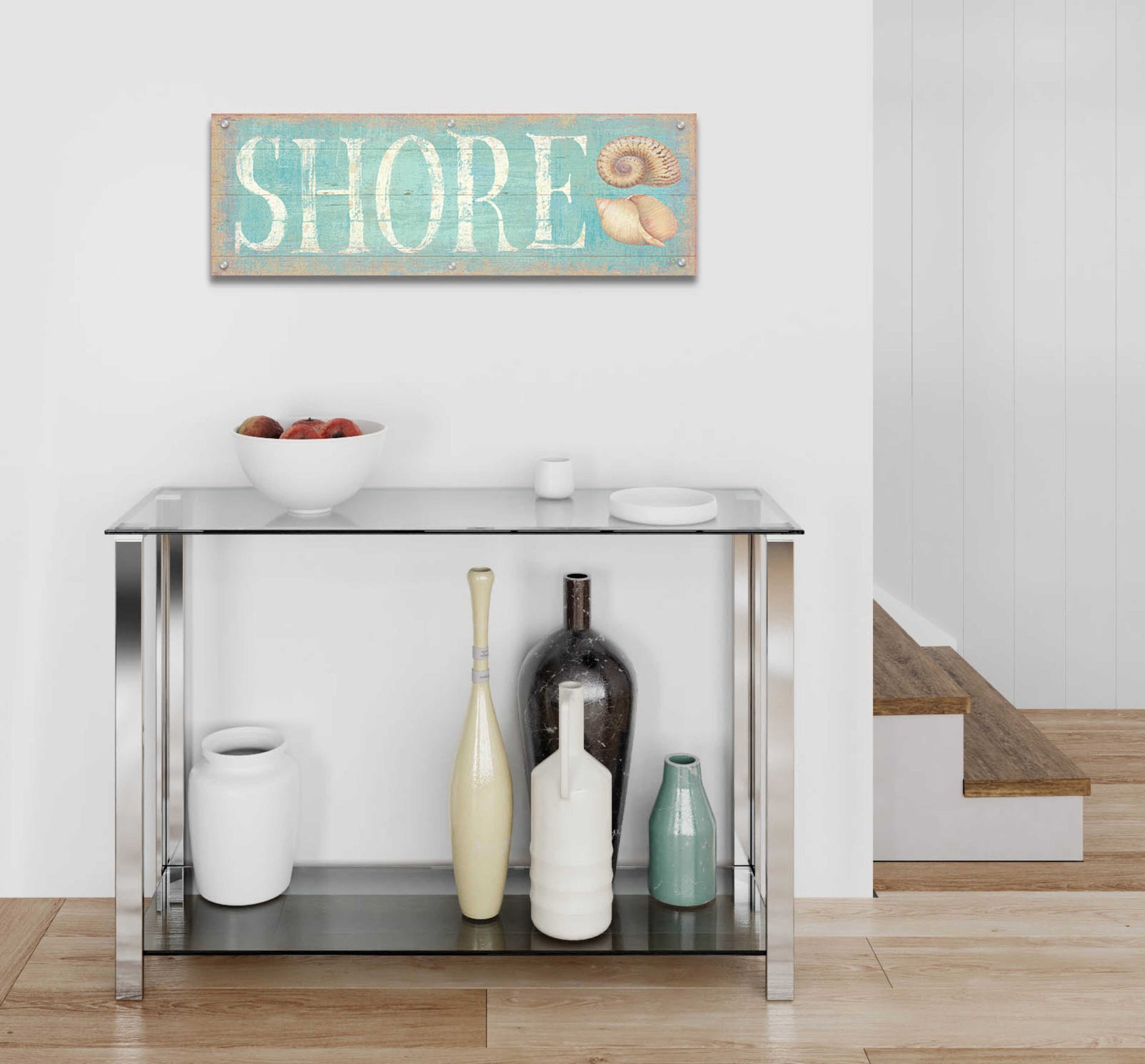 Epic Art 'Pastel Shore' by Daphne Brissonnet, Acrylic Glass Wall Art,36x12