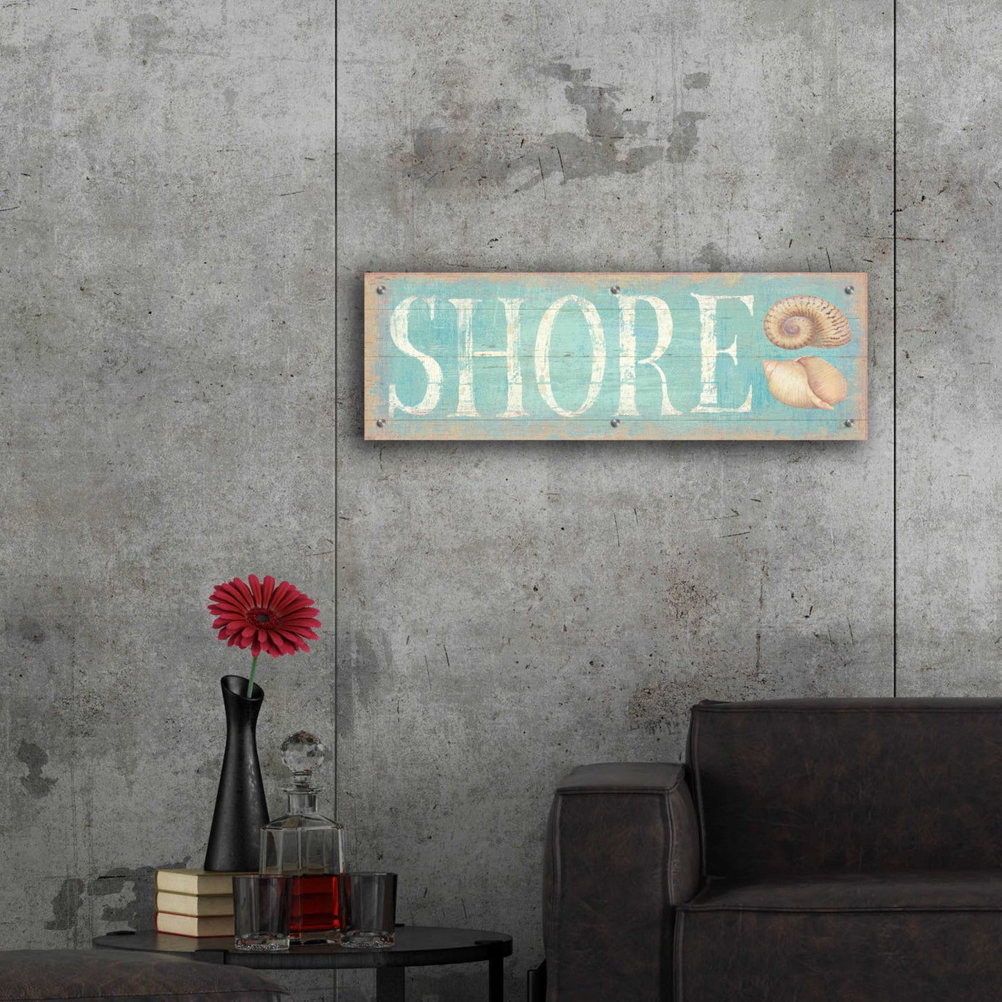 Epic Art 'Pastel Shore' by Daphne Brissonnet, Acrylic Glass Wall Art,36x12