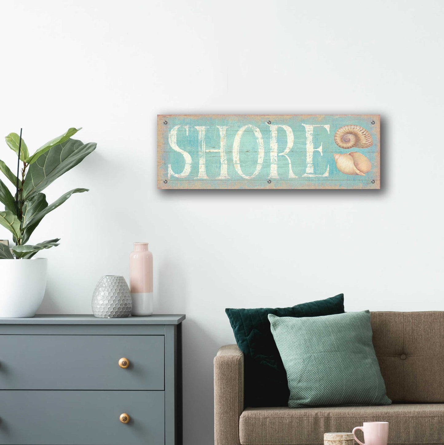 Epic Art 'Pastel Shore' by Daphne Brissonnet, Acrylic Glass Wall Art,36x12