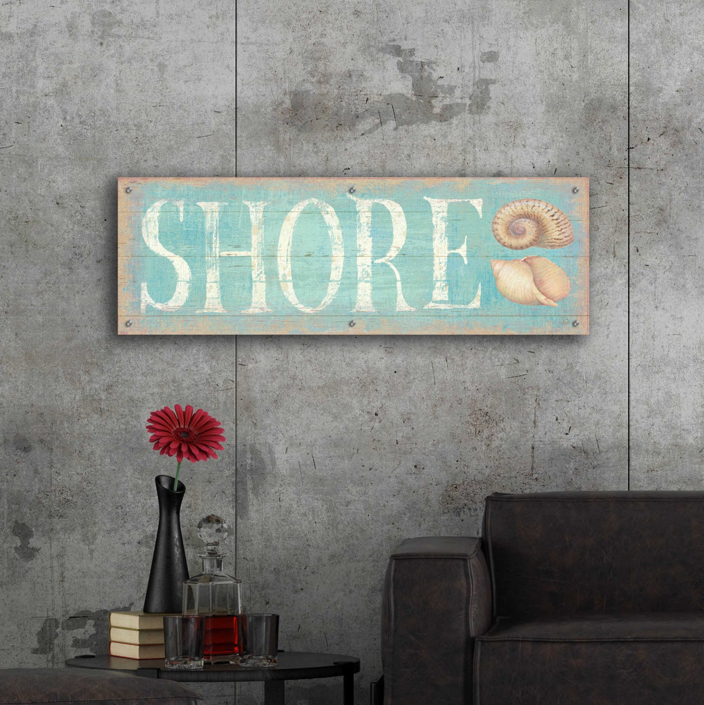 Epic Art 'Pastel Shore' by Daphne Brissonnet, Acrylic Glass Wall Art,48x16