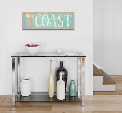 Epic Art 'Pastel Coast' by Daphne Brissonnet, Acrylic Glass Wall Art,36x12