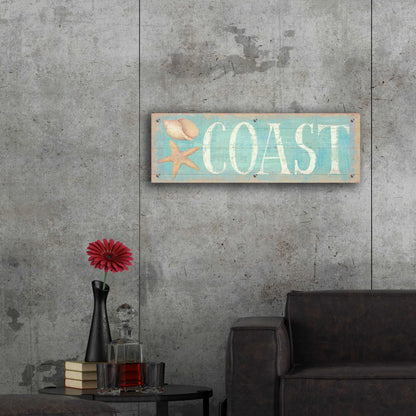 Epic Art 'Pastel Coast' by Daphne Brissonnet, Acrylic Glass Wall Art,36x12
