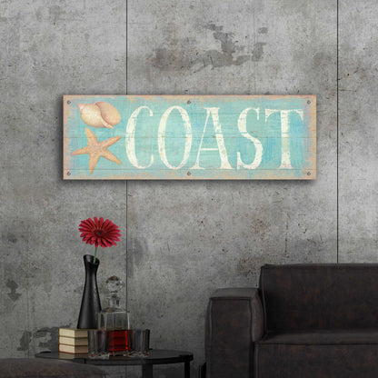 Epic Art 'Pastel Coast' by Daphne Brissonnet, Acrylic Glass Wall Art,48x16