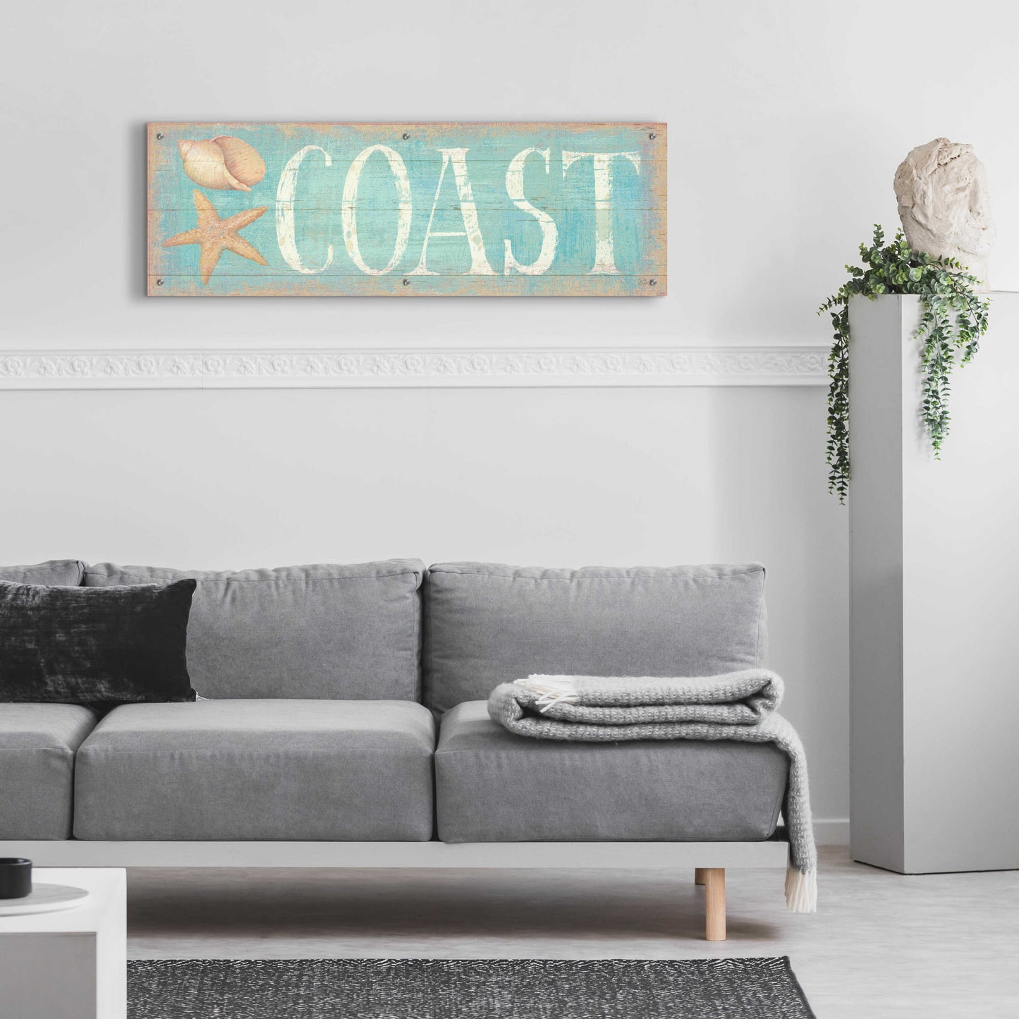 Epic Art 'Pastel Coast' by Daphne Brissonnet, Acrylic Glass Wall Art,48x16