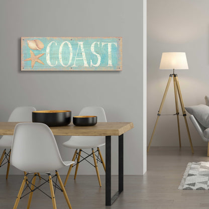 Epic Art 'Pastel Coast' by Daphne Brissonnet, Acrylic Glass Wall Art,48x16