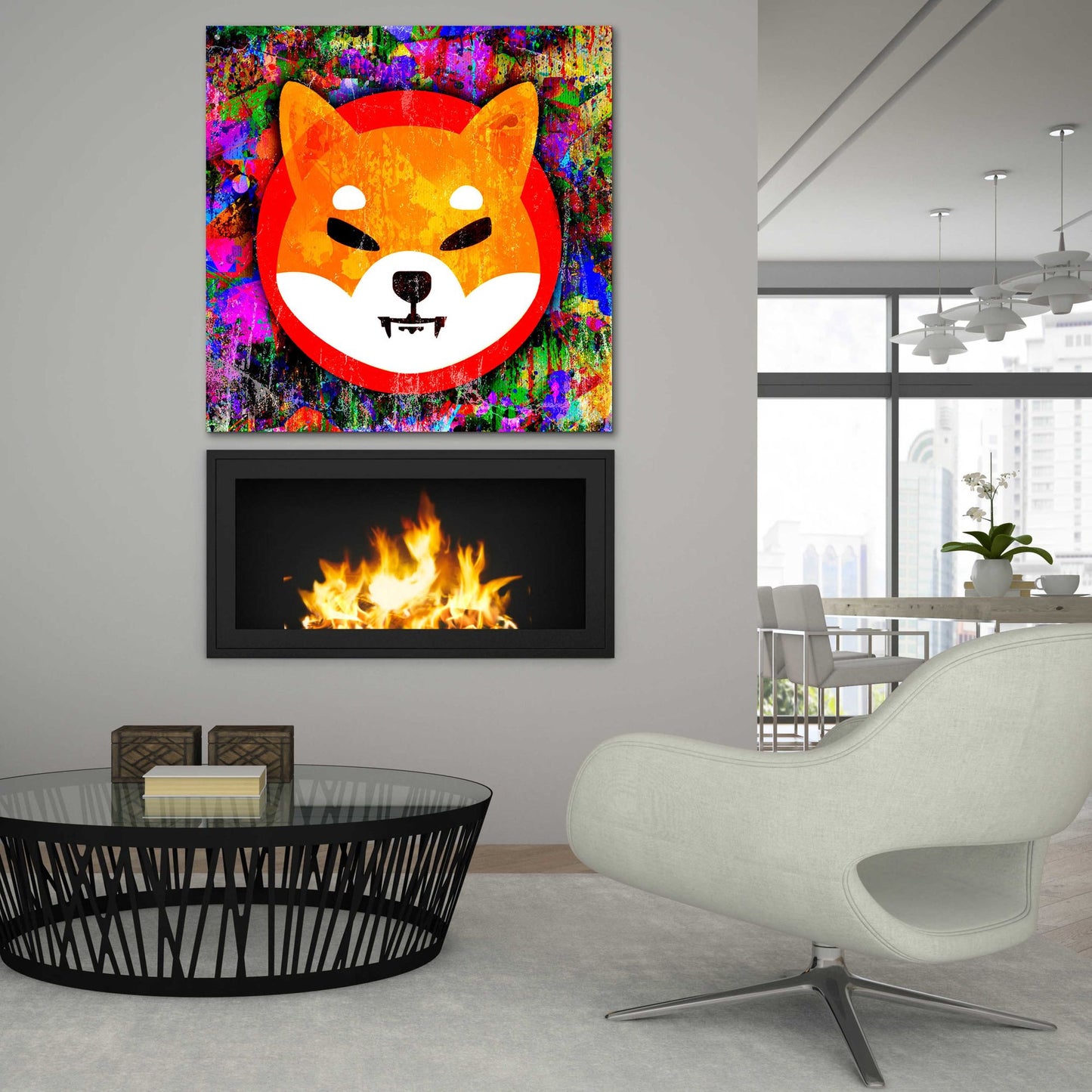 Epic Art 'SHIB Shiba Inu Crypto,' Acrylic Glass Wall Art,36x36