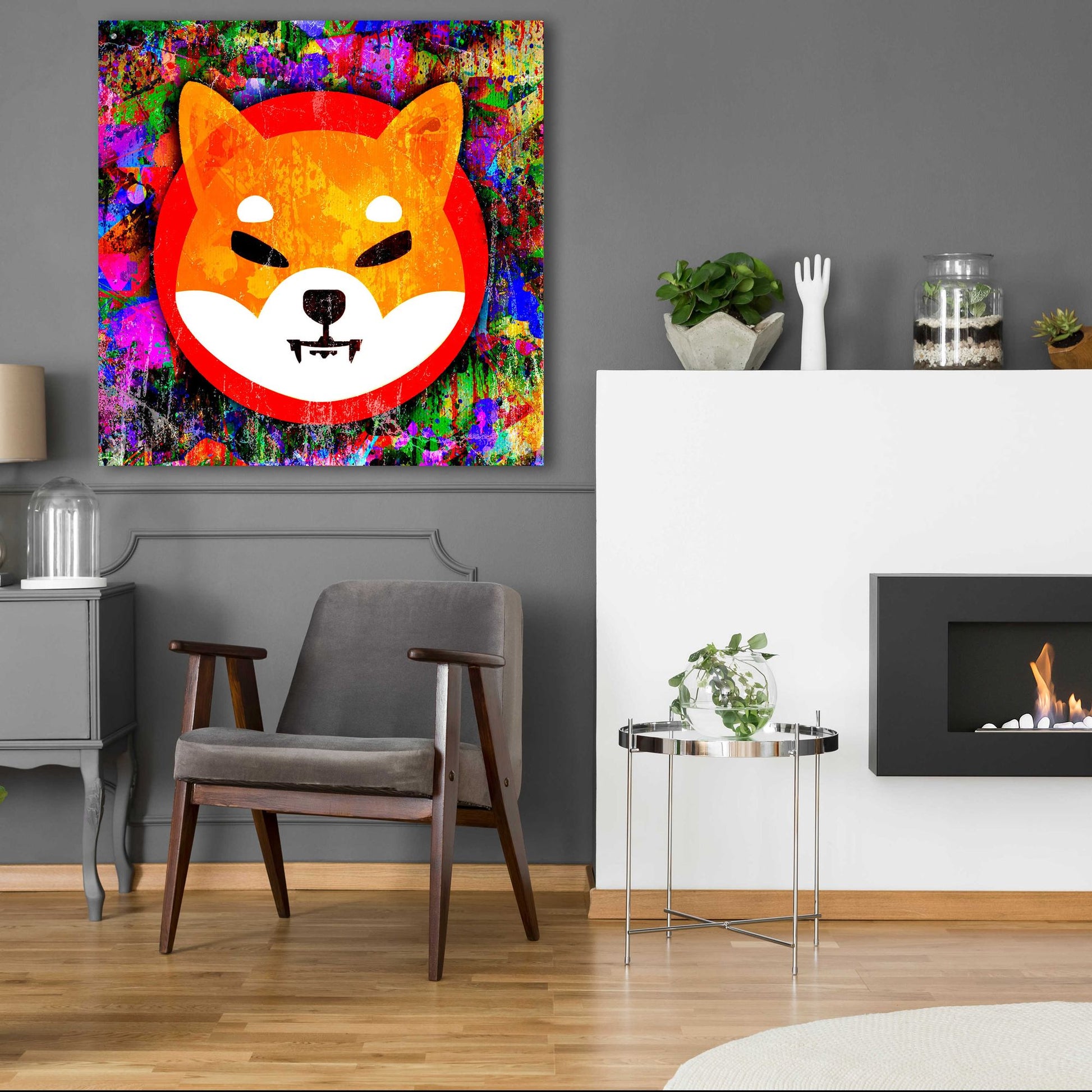 Epic Art 'SHIB Shiba Inu Crypto,' Acrylic Glass Wall Art,36x36