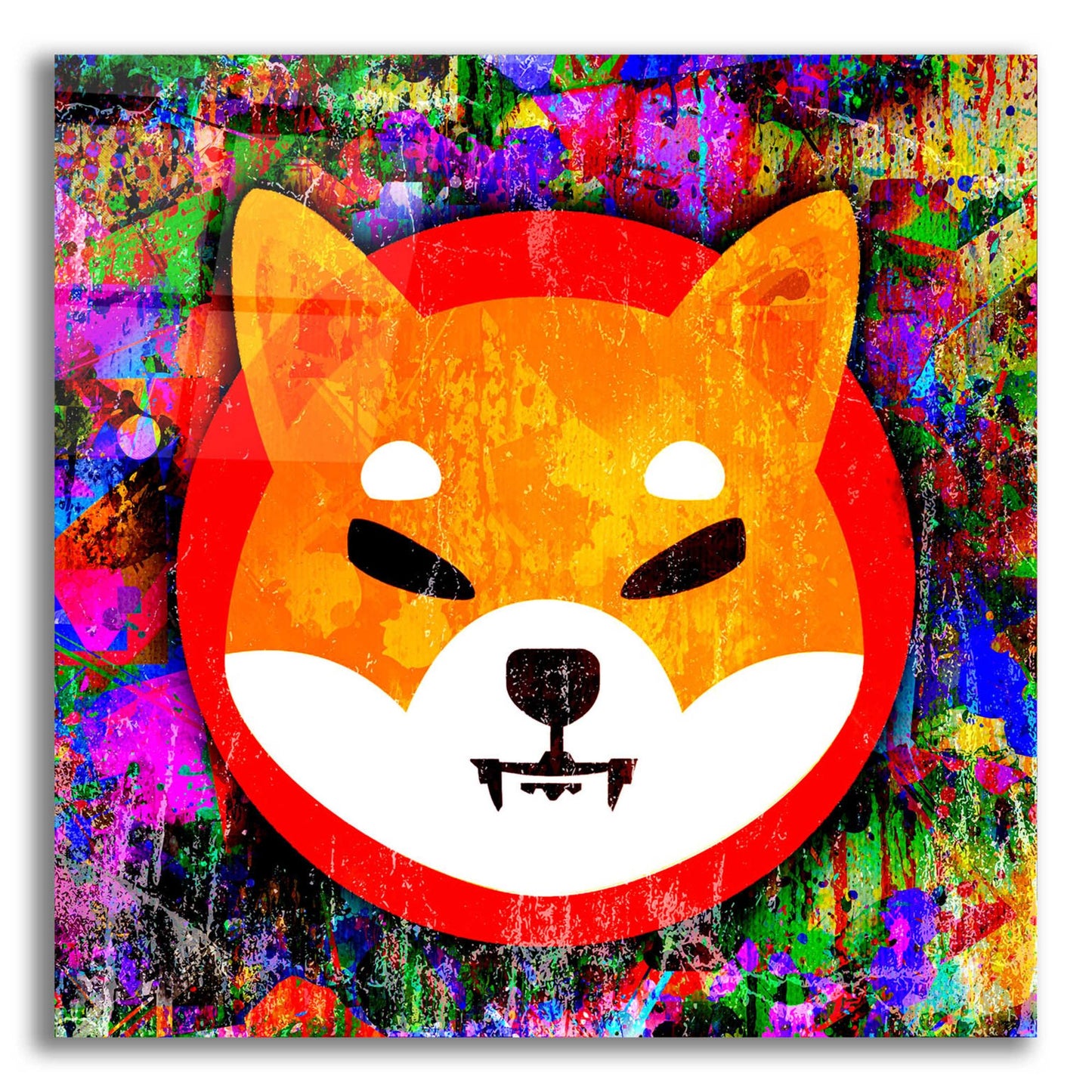 Epic Art 'SHIB Shiba Inu Crypto,' Acrylic Glass Wall Art,12x12x1.1x0,18x18x1.1x0,26x26x1.74x0,37x37x1.74x0