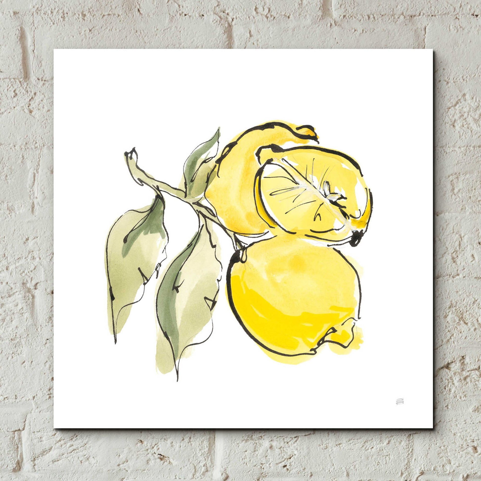 Epic Art 'Lemon Still Life II' by Chris Paschke, Acrylic Glass Wall Art,12x12