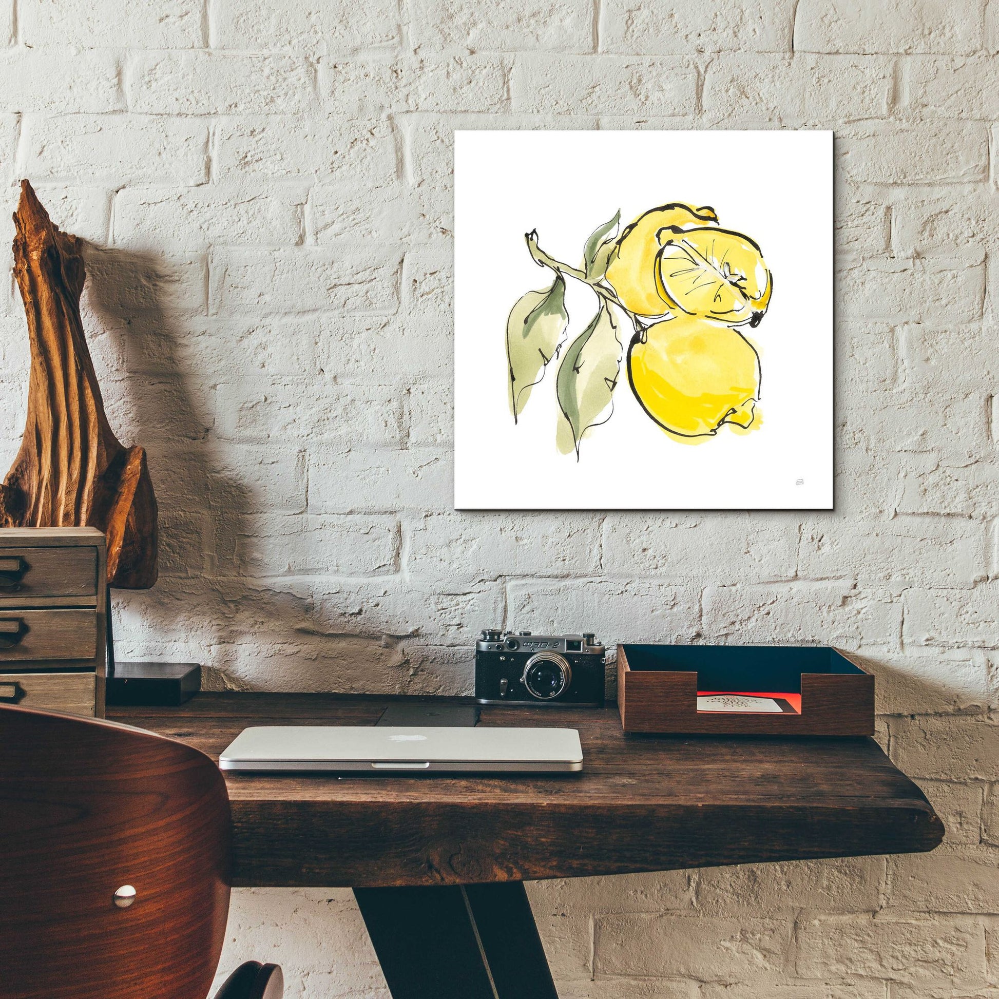 Epic Art 'Lemon Still Life II' by Chris Paschke, Acrylic Glass Wall Art,12x12