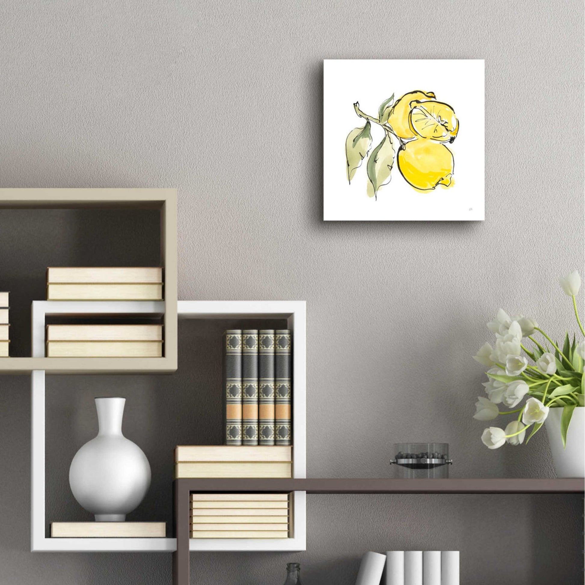 Epic Art 'Lemon Still Life II' by Chris Paschke, Acrylic Glass Wall Art,12x12