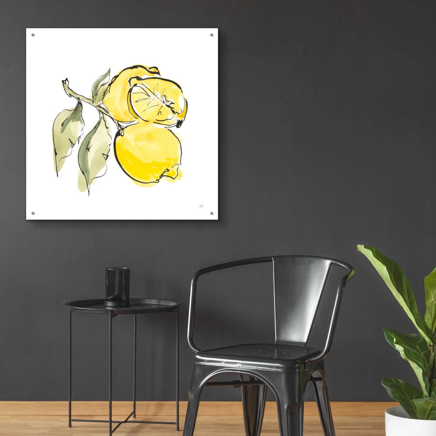 Epic Art 'Lemon Still Life II' by Chris Paschke, Acrylic Glass Wall Art,36x36