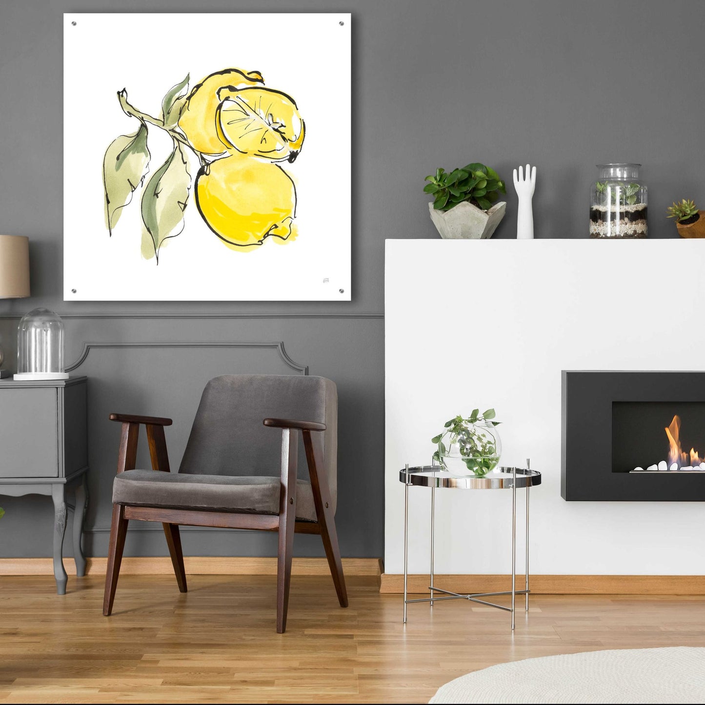 Epic Art 'Lemon Still Life II' by Chris Paschke, Acrylic Glass Wall Art,36x36