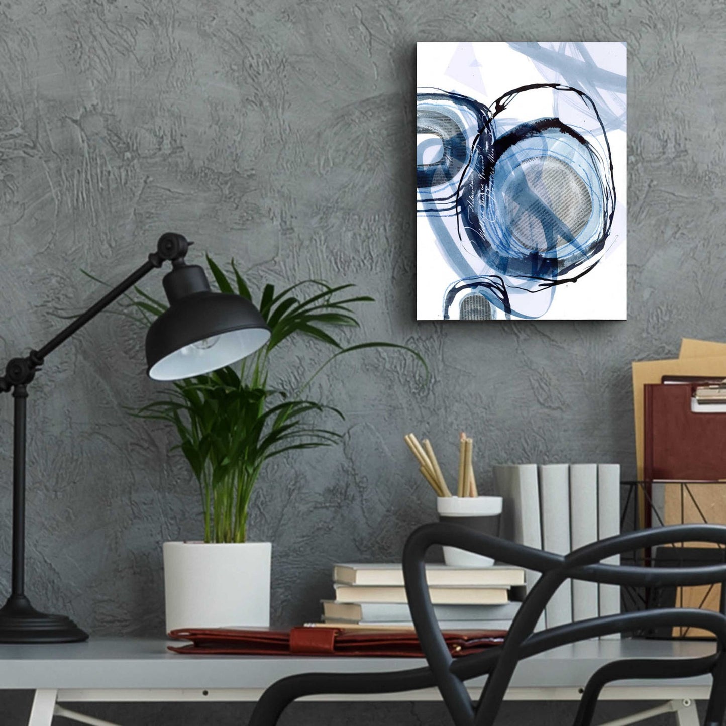 Epic Art 'Story Of Escape Blue' by Andrea Haase Acrylic Glass Wall Art,12x16