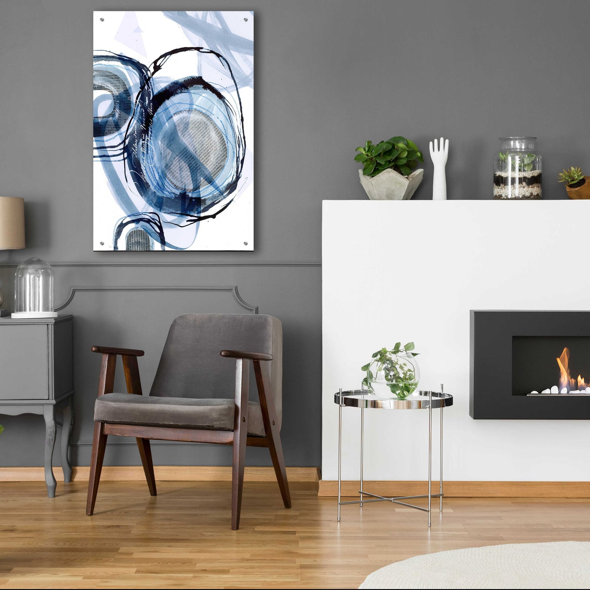 Epic Art 'Story Of Escape Blue' by Andrea Haase Acrylic Glass Wall Art,24x36