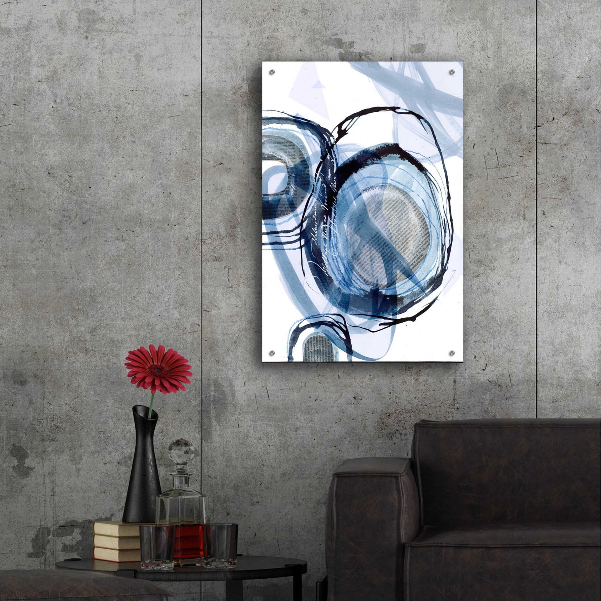 Epic Art 'Story Of Escape Blue' by Andrea Haase Acrylic Glass Wall Art,24x36