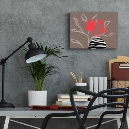 Epic Art 'Dancing Red Flowers' by Delores Naskrent Acrylic Glass Wall Art,16x12