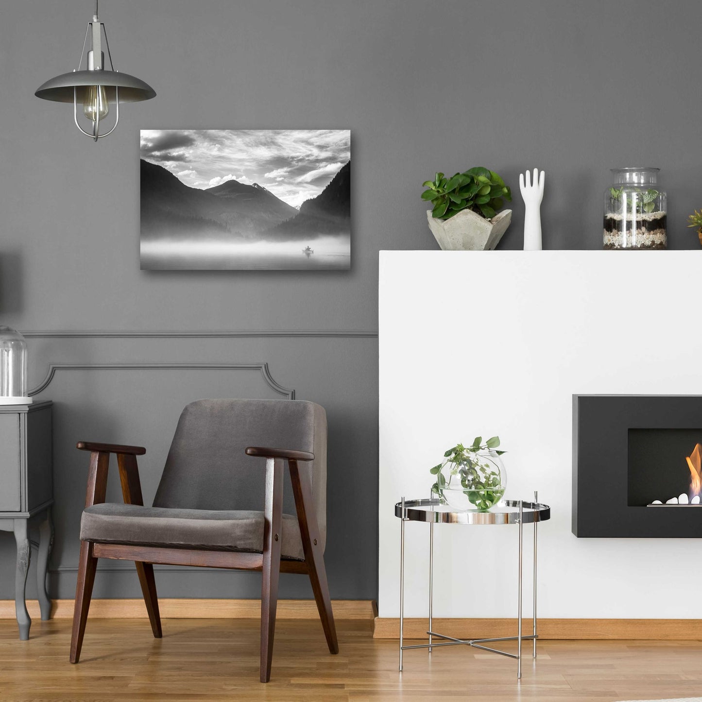 Epic Art  'Paddling Into The Mist II'  by Don Schwartz, Acrylic Glass Wall Art,24x16