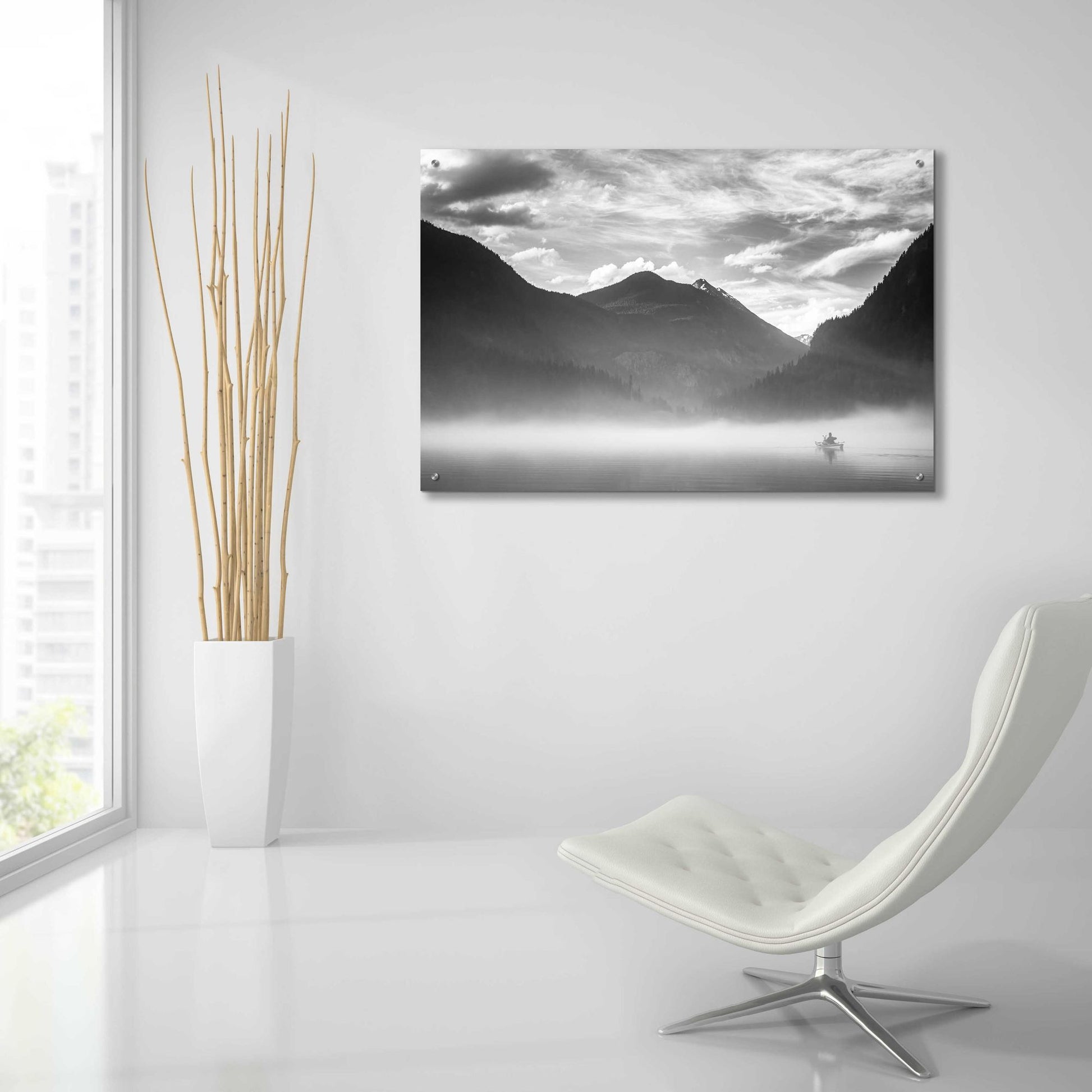 Epic Art  'Paddling Into The Mist II'  by Don Schwartz, Acrylic Glass Wall Art,36x24